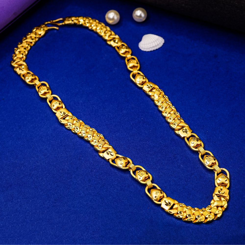 PREMIUM GOLD PLATED KOYLI WITH HEART SHAPE CHAIN FOR MEN